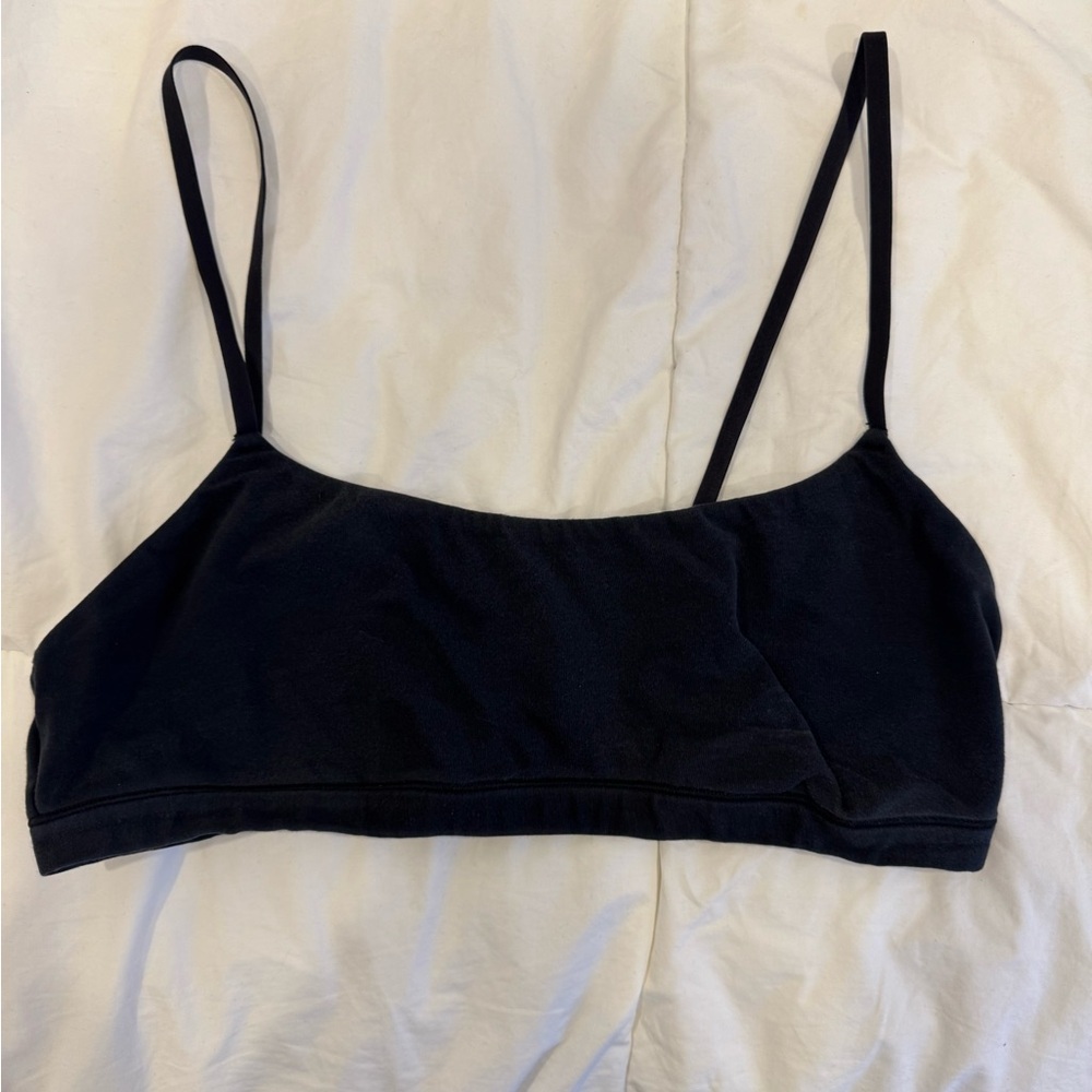 Skims Cotton Scoop Bralette Onyx
